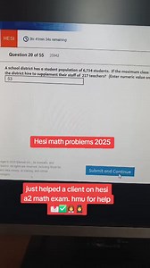 258 reactions | Hesi A2 Math problems 2025! Message me for Help! WhatsApp +1 (681) 619-7349 #HESIA2 #TEASExam #NursingEntranceExam #FutureRN #NursingStudentLife #NursingJourney #NursingPrep #StudyForSuccess #PreNursing #NursingGoals #HESIMath #HESIReading #HESIGrammar #HESIScience #MathForNursing #NursingMath #HESIPractice #HESIQuestions #proctoredExam #Proctorio #OnlineExam #ExamDay #VirtualTesting #SecureTesting #ExamPreparation #RemoteExam | Caroline Mutie Essaygirl | Facebook