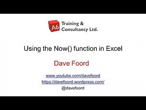 Using the Now Function in Excel