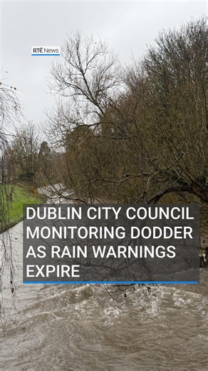Dublin City Council says the River Dodder is being monitored, and reservoirs are being lowered to reduce flood risks. Nationwide, just over 3,000 ESB customers are without power in southern and eastern counties following high winds and heavy rain overnight associated with Storm Claudia. Link in bio for latest developments 📲 #stormclaudia #dublin #weather | RTÉ News