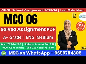 MCO 06 solved assignment 2025 MCOM IGNOU download.