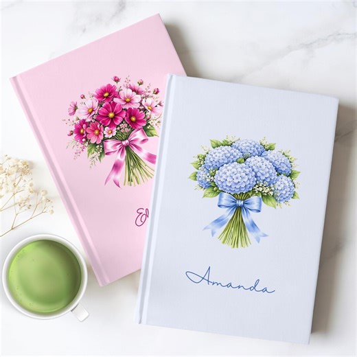 Personalized Birth Month Flower Notebook Custom Hardcover Floral Journal Birthday Gift for Women - Etsy