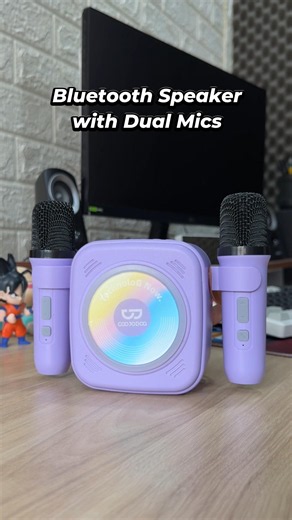 GOOJODOQ Bluetooth Speaker Dual Wireless Microphone 5 RGB Rhythm Lighting #shopeeytdeals