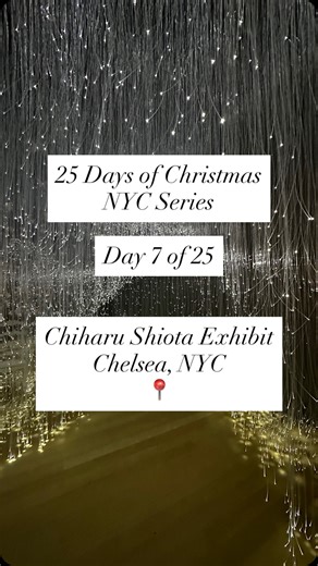 Emily Anderson on Instagram: "Day 7 of 25 Days of Christmas in NYC! ✨🦋 This might just be the most magical (and quietest) light display in the entire city. Hi, I’m Emily! 👋 Today we’re in Chelsea at the Templon gallery for Chiharu Shiota’s stunning new exhibition, “Echoes Between.” The Magic: You might know Shiota for her intense red webs, but this installation is different. She has created a massive, immersive cloud using thousands of glowing white threads. Walking through it feels like stepp