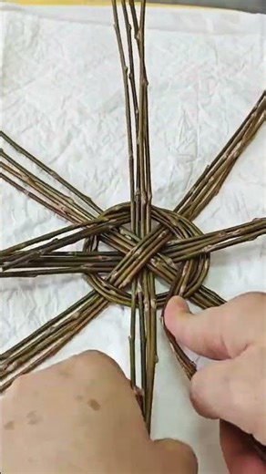 Hand weaving willow basket