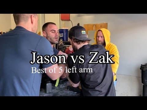 Jason vs. Zak left arm super match - KW arm wrestling