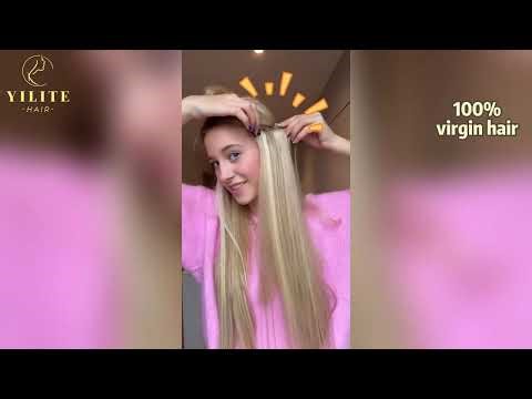 @ana_sueters wearing 22' clip ins 9pcs in #p18/613 color✨