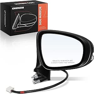 A-Premium Passenger Side Power Door Mirror - Compatible with Lexus IS200t 16-17, IS250 14-15, IS300 16-20, IS350 14-20 - Heated Manual Folding Outside Rear View Mirror w/Turn Signal Puddle Light