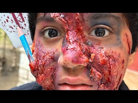 DIY HALLOWEEN SFX MAKEUP for Kids | Easy & Safe Fake Wound Tutorial 🎃👻 #makeuptutorial #sfxmakeup