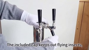 1 Set All 304 Stainless Steel Beer Tap Faucet Kit - Draft Beer Dispenser with Handle, Spout Cover & Cleaning Brush for Kegerator Home Bar (All Stainless Steel Construction) (1)