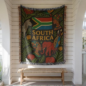 South Africa Woven Blanket – African Heritage Home Decor Gift - Etsy