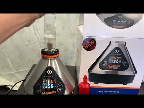 Volcano HYBRID with Obsidian bubbler water pipe attachment