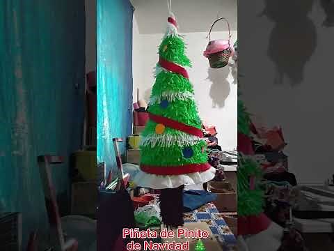 How to make a Christmas pine tree piñata (complete tutorial) #crafts #posadas #piñatas #parties