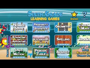 Sixth Grade Learning Games - App Preview