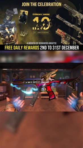 Kudos 💜 on Instagram: "How to get ALL of the upcoming 10th anniversary rewards in Rainbow Six Siege, between the 2nd and 31st od December 2025! ————————————————— Game: Rainbow Six Siege ————————————————— 🔴 Youtube: Kudos 🎬Twitch: Kudos 🔷Twitter: KudosOnYT ————————————————— Tags-#rainbowsix #rainbowsixsiegememes #r6siege rainbow6 r6s videogames rainbowsixsiege rainbow6siege rainbowsixsiegememe csgo fortnite funny funnymoments battlefield callofduty xbox playstation r6lore kudos siege gaming"