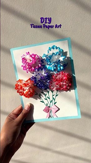 DIY Tissue Paper Flower Art 🌸 – Easy & Beautiful Craft Idea 💖 #diy #craft