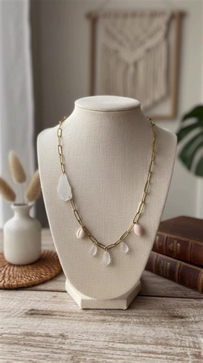Imperfectly balanced ✨ An asymmetrical necklace made with white sea glass and shells. Naturally unique, just like you 🤍 #SeaGlassJewellery #HandmadeJewellery #OneOfAKind #OceanInspired #uniquejewellery