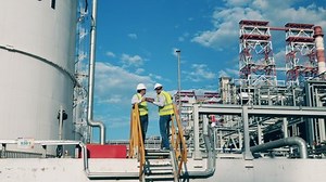 Petroleum Refinery Workers Talking About Project Stock Footage Video (100% Royalty-free) 1089460489 | Shutterstock