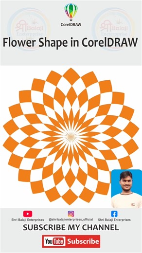 Flower Shape in CorelDRAW #coreldraw #flowerdesign #shorts