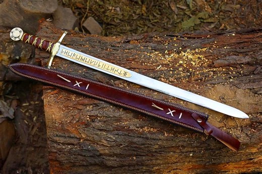 Handmade King Arthur Merlin Excalibur Sword - Medieval Royal Knight Longsword - Ornate Broadsword Blunt Engraved - Viking Ancient Hero Blade - Etsy