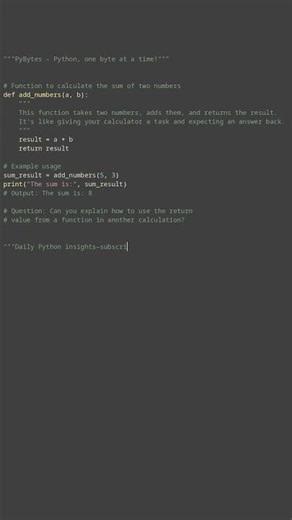 function return values #python #showcase