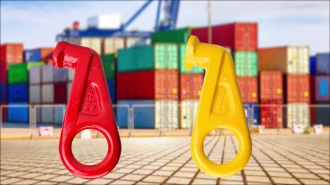 Shipping Container Lifting Hooks - Sea Container Hook with 12.5t Working Load Limit,45° Alloy Steel Container Hook Lifting Lug（1 Left & 1 Right）