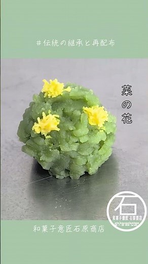 菜の花の和菓子 ふんわり柔らかな上生菓子です。和菓子職人監修 #和菓子 作り方公開中