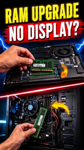 Laptop / Desktop Me Ram Upgrade Ke Bad NO Display | #laptop #pc #computer #ram #shorts