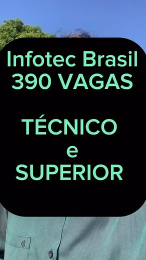 Edimilson Ávila | Jornalista | Infotec Brasil: 390 vagas espalhadas pelo país. Possibilidade para nível técnico e nível superior. A Infotec Brasil é uma empresa... | Instagram