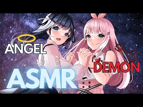 【ASMR/3Dio】Angel and Demon Take Care of You (Whispering/Oil Massage/Ear Blowing)