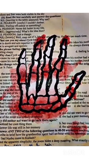 easy skeleton hand🎨🎨#theartstudio