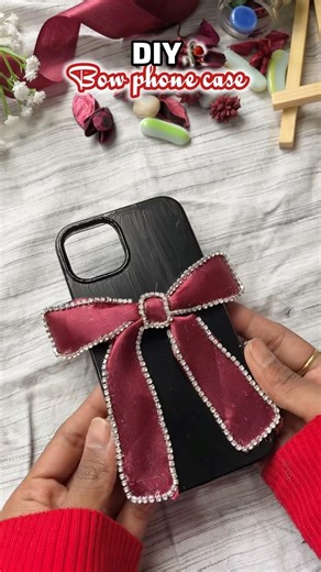 DIY cute bow phone case #diy #painting #art #asthetic #ytshorts