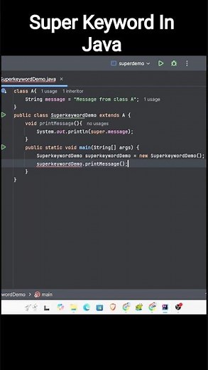💡 Java super Keyword Explained | Easy Example for Beginners 🚀#super #coding #programming #java