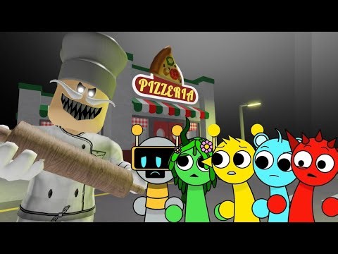 Sprunki Funbot, Vineria, Simon, Sky & Raddy Played Escape Papa Pizza's Pizzeria Obby in ROBLOX