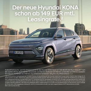 1.1K views · 3.1K reactions | Erfahre die sofort verfügbaren¹ Hyundai SUV-Modelle. Wie den neuen Hyundai KONA Elektro jetzt schon ab 149 EUR² mtl. Leasingrate. | Hyundai Deutschland | Facebook