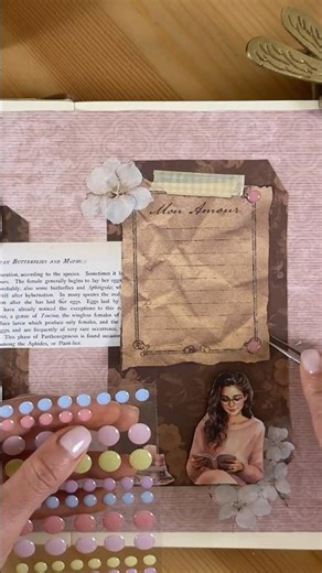 Scrapbook idea | pink and brown theme #asmr #artjournal