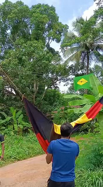 Exploring Brazil's Rural Beauty with a Vibrant Flag