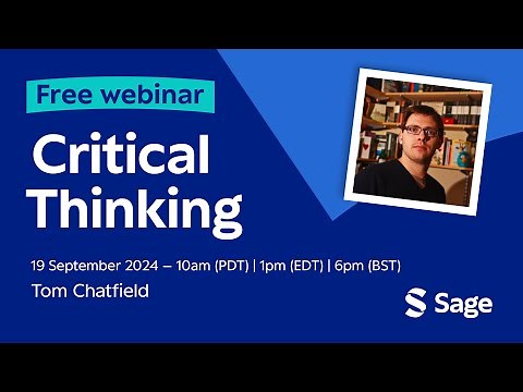 Critical Thinking Webinar with Dr Tom Chatfield