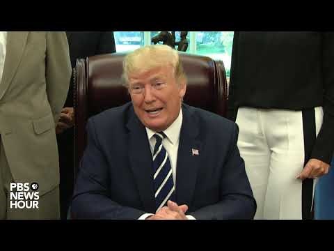 Trump meets with Apollo 11 astronauts Buzz Aldrin and Michael Collins 50 years after moon landing