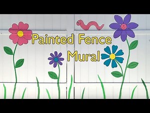 Painted Fence Mural - White Vinyl Fence with Flowers