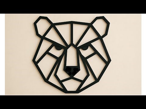DIY Geometric Bear Wall Art with Popsicle Sticks | Easy Modern Home Decor Idea