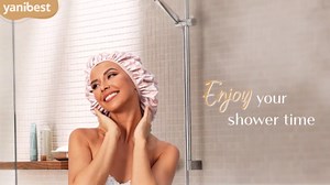 Yanibest Shower Cap for Women - Hair Satin Bonnet Shower Cap for Women Waterproof Extra Large Double Layer Reusable Adjustable for Braids Long Hair