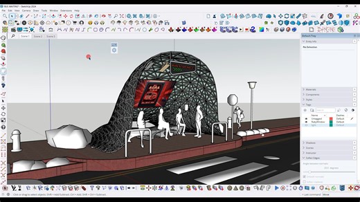 sketchup complex modelling / bus stop 3D model sketchup sketchup 2024 sketchup tips #sketchupdesign #3d #exterior #interiordesign #sketchupvray #civilengineer #architecture #architect #exteriors #sketchuppro #building #interior #Architects #architecturelovers #plugin #sketchup | Vray sketchup guru