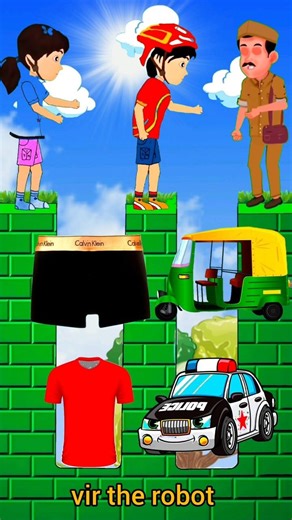 vir the robot boy l robot wala cartoon 💛❤️😆😆💥 #cartoon #shorts #funny #trending #comedy #viral