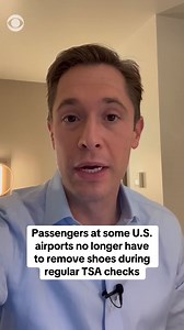 Passengers at some airports across the U.S. no longer have to remove their shoes during regular TSA security checks, two sources familiar with the change confirmed to CBS News on Monday. Here's what to know about the change in the rule, which was implemented in 2006. https://cbsn.ws/45ZKbSI | CBS News