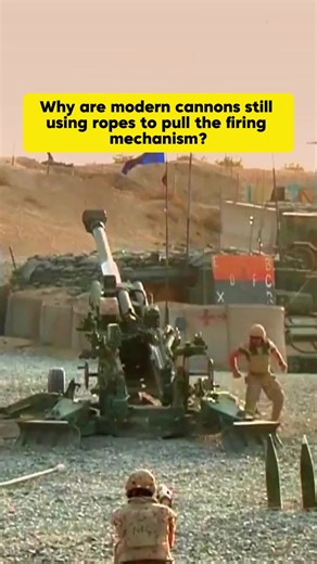 Why are modern cannons still using ropes to pull the firing mechanism?#military #usarmy #tactical #futurewarfare #Cannon