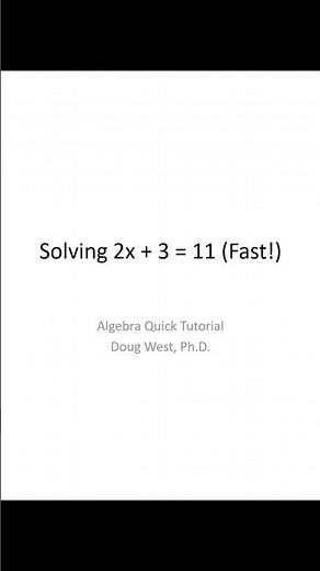 Solve the Equation 2x + 3 = 11