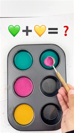 Color Mixing / Soft Teal+Pink+Golden #colormixing #art #shortsart