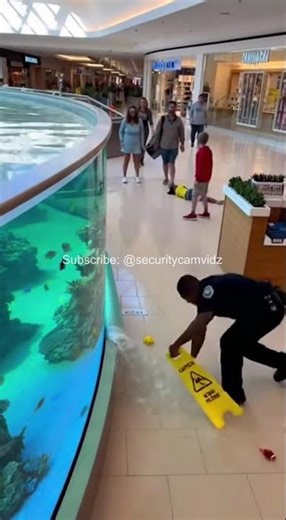 Mall Aquarium Explodes—Fish Everywhere! 🐠💦 - Security Cam Vidz
