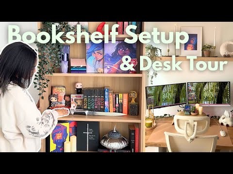 Cozy hobby room tour| Bookshelf organization, cozy gaming desk & Vanity 🤍☁️
