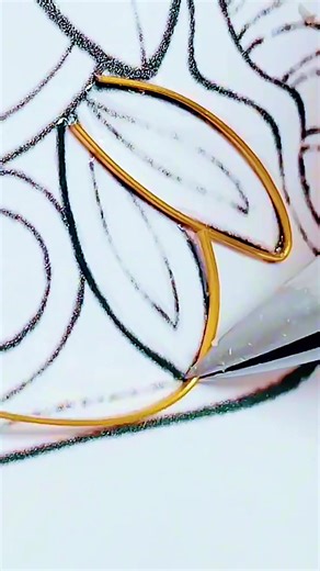 Gold wire line decompression.#handmade #art #Gift